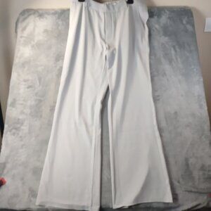 Area Stars Womens Pants M White Wide Leg Elastic Waist Trousers Resort Summer